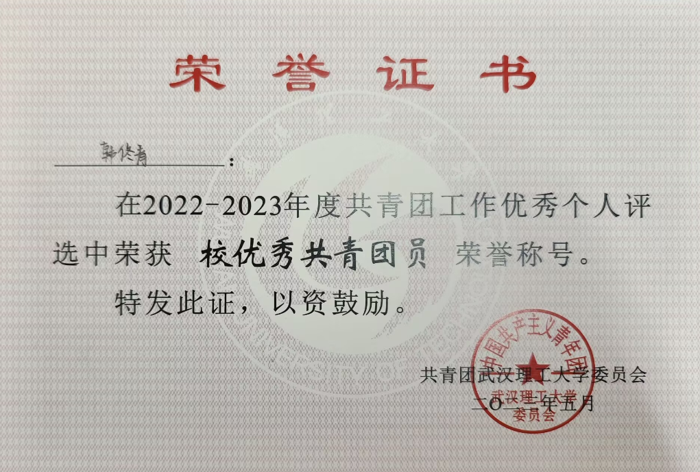 校优秀共青团员