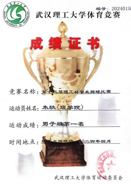 第十三届理工杯学生排球比赛男子组第一名