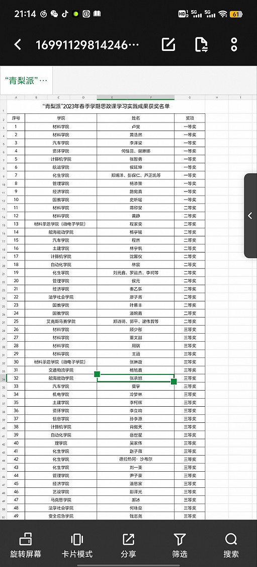 校青梨派思政课学习成果三等奖