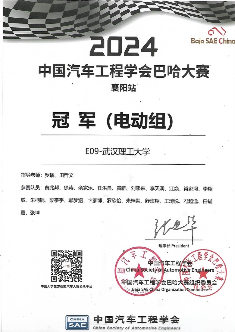中国汽车工程学会巴哈大赛冠军