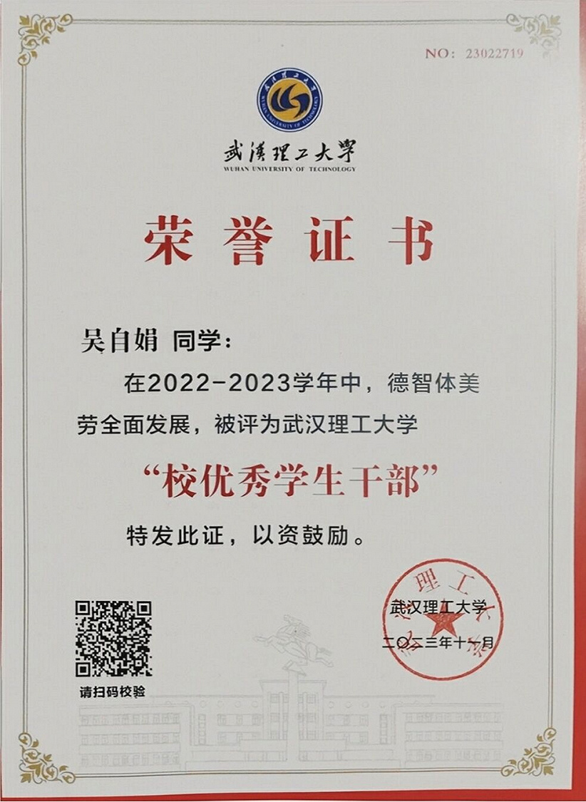 校优秀学生干部