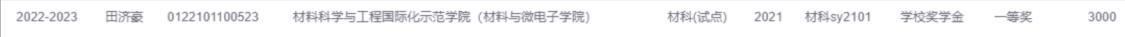 学校一等奖学金
